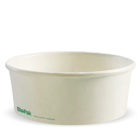 1300ml Aqueous Coated BioBowl - White  200 pcs