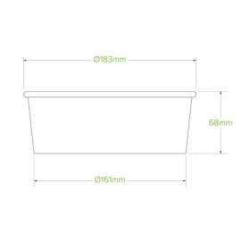 1300ml Aqueous Coated BioBowl - White  200 pcs