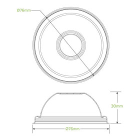 Pulp Dome Lid for 3oz Ice Cream Cup - White  1000 pcs