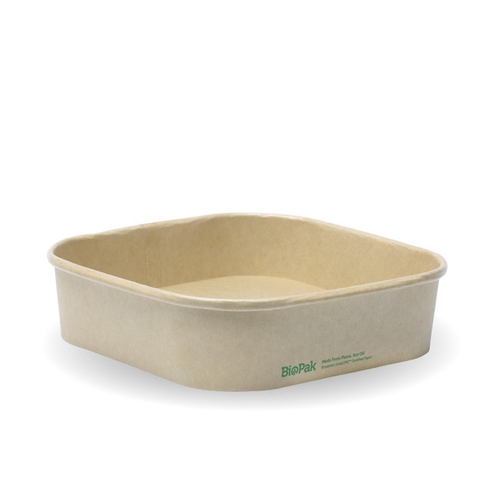750ml square container with PLA lining (320gsm) FSC Mix - kraft  300 pcs