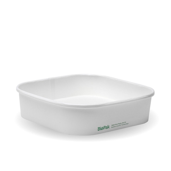 750ml square container with PLA lining (320gsm) FSC Mix - white  300 pcs