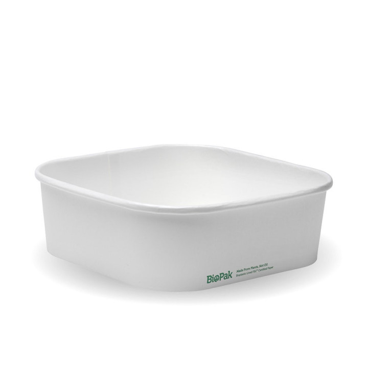 1000ml square container with PLA lining (320gsm) FSC Mix - white  300 pcs