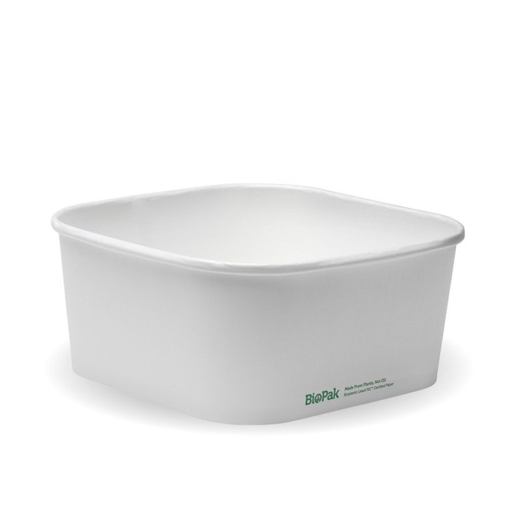 1400ml square container with PLA lining (320gsm) FSC Mix - white  300 pcs