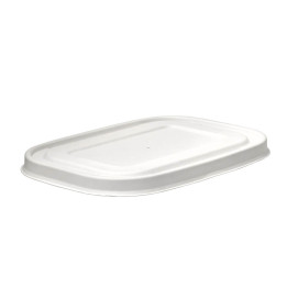 Pulp Lid for for Rectangle Containers - White  300 pcs