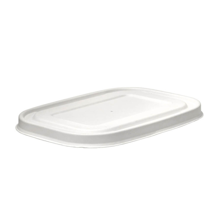 Pulp Lid for for Rectangle Containers - White  300 pcs