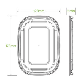 Pulp Lid for for Rectangle Containers - White  300 pcs