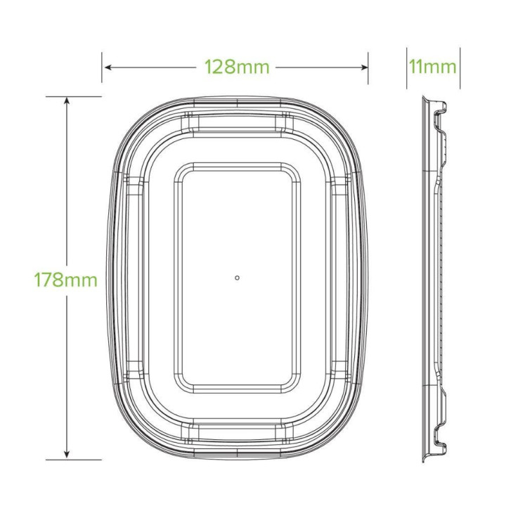Pulp Lid for for Rectangle Containers - White  300 pcs