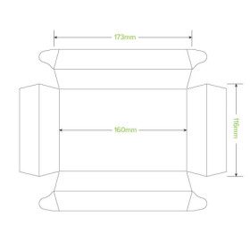 BioBoard Small Sushi Tray - kraft and black  300 pcs