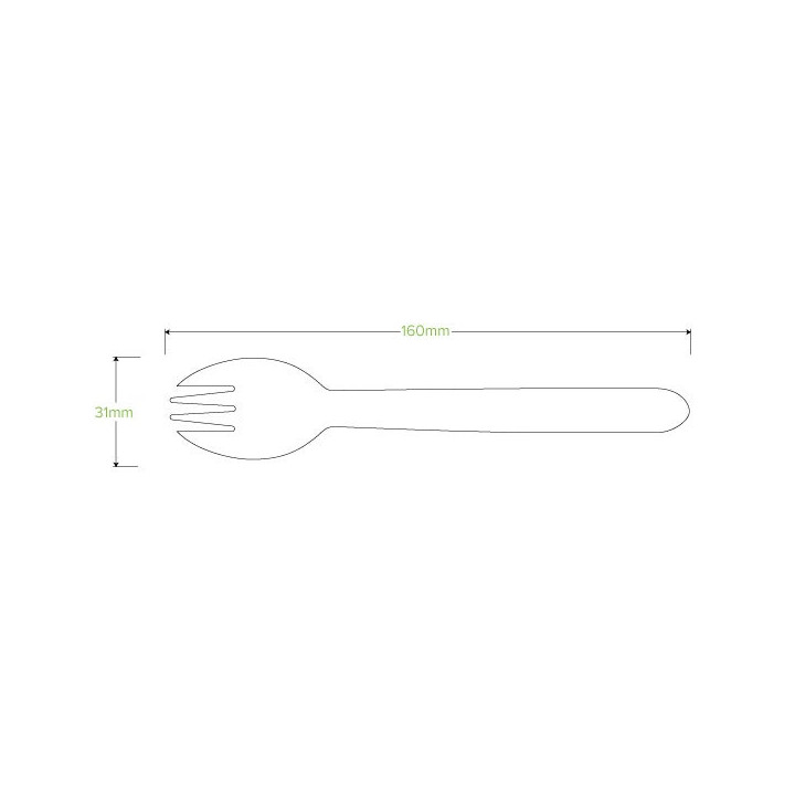 Spork 16cm Bulk Pack FSC - Wood  2000 pcs
