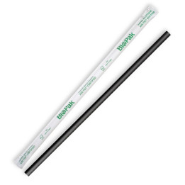 6mm Black Straw Individually Wrapped 2500 pcs  2500 pcs