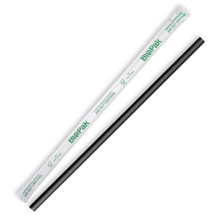 6mm Black Straw Individually Wrapped 2500 pcs  2500 pcs