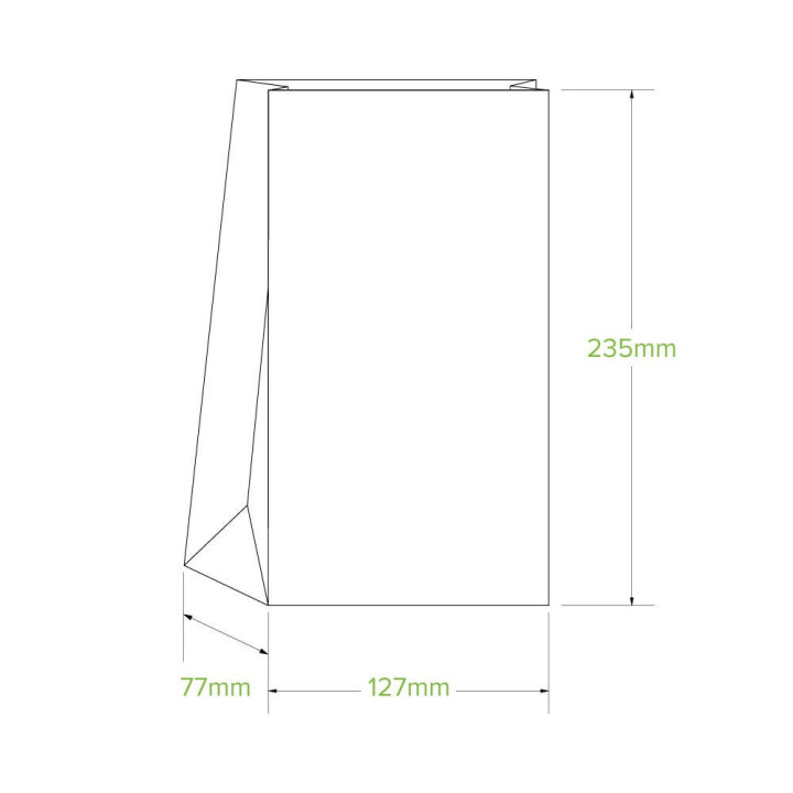4 SOS paper bag - 127 x 235 x 77mm - white  2000 pcs