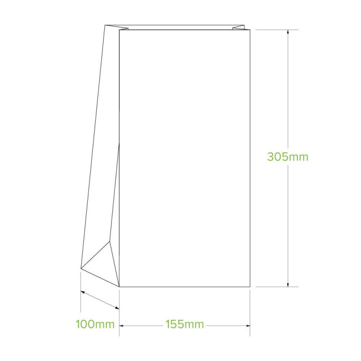 8 SOS paper bag - 157 x 310 x 100mm - white  1000 pcs