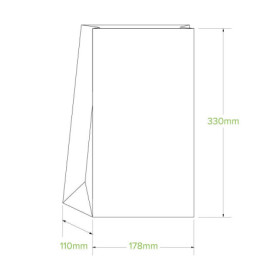 12 SOS paper bag - 178 x 330 x112mm - kraft  1000 pcs
