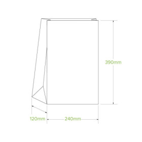 16 SOS paper bag - 240 x 390 x 120mm - white  250 pcs