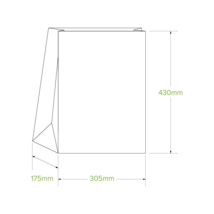 20 SOS paper bag - 305 x 430 x 175mm - white  250 pcs