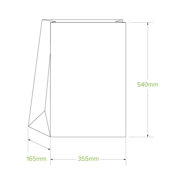 25 SOS paper bag - 355 x 540 x 165mm - kraft  100 pcs