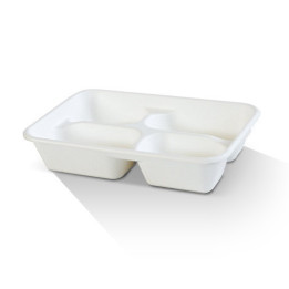 4 Compartment Biodegradable Bento Box - Lids Optional  300 pcs