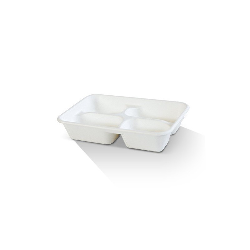 4 Compartment Biodegradable Bento Box - Lids Optional  300 pcs