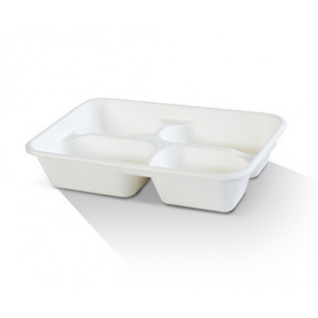4 Compartment Biodegradable Bento Box - Lids Optional  300 pcs