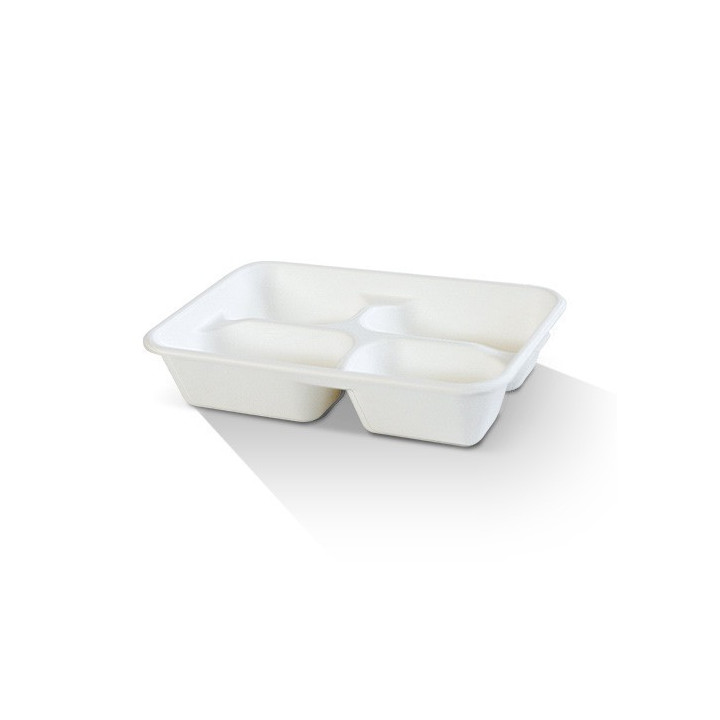 4 Compartment Biodegradable Bento Box - Lids Optional  300 pcs