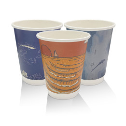 12oz Aqueous Coated Art Series Double Wall Cup (90mm) - 500 pcs
