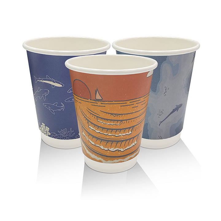 12oz Aqueous Coated Art Series Double Wall Cup (90mm) - 500 pcs