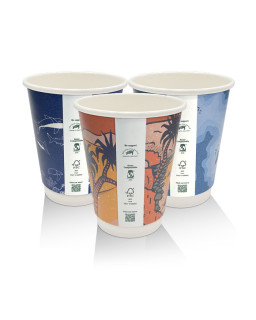 12oz Aqueous Coated Art Series Double Wall Cup (90mm) - 500 pcs