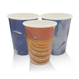 12oz Aqueous Coated Art Series Single Wall Cup (90mm) - 1000 pcs