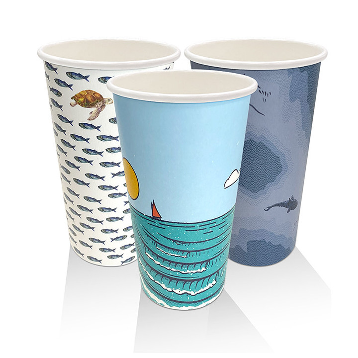 16oz Aqueous Coated Art Series Single Wall Cup - 1000 pcs
