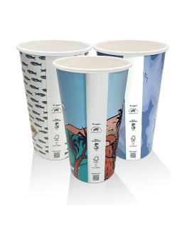 16oz Aqueous Coated Art Series Single Wall Cup - 1000 pcs