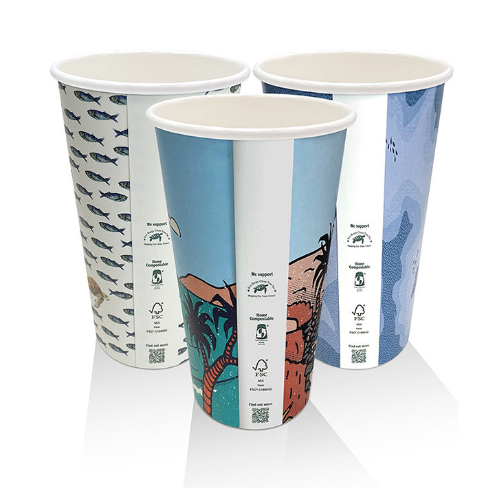 16oz Aqueous Coated Art Series Single Wall Cup - 1000 pcs