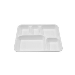5 Deep Compartment Indian Party Tray Biodegradable  400 pcs