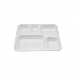 5 Deep Compartment Indian Party Tray Biodegradable  400 pcs