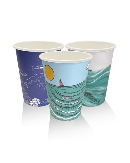 8oz Aqueous Coated Art Series Single Wall Cup - 1000 pcs