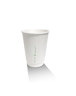 12oz Aqueous Coated White Double Wall Cup - 500 pcs