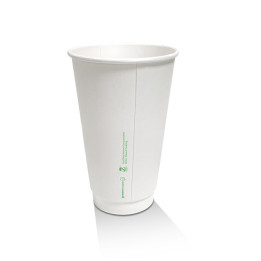 16oz Aqueous Coated White Double Wall Cup - 500 pcs