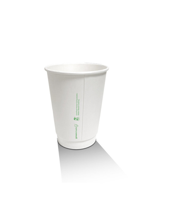 8oz Aqueous Coated White Double Wall Cup - 500 pcs