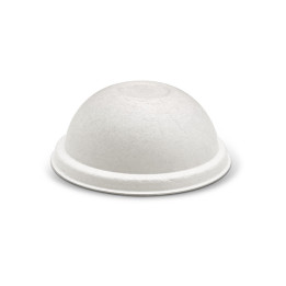 90mm White Dome Lid (Bagasse) - 1000 pcs