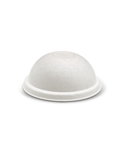 90mm White Dome Lid (Bagasse) - 1000 pcs