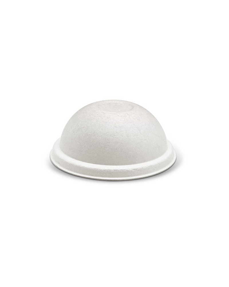 90mm White Dome Lid (Bagasse) - 1000 pcs
