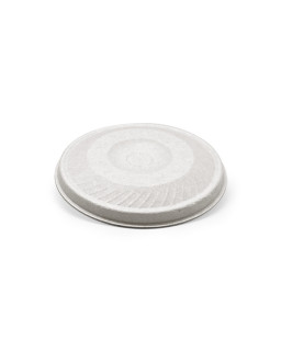 90mm White Flat Lid (Bagasse) - 1000 pcs