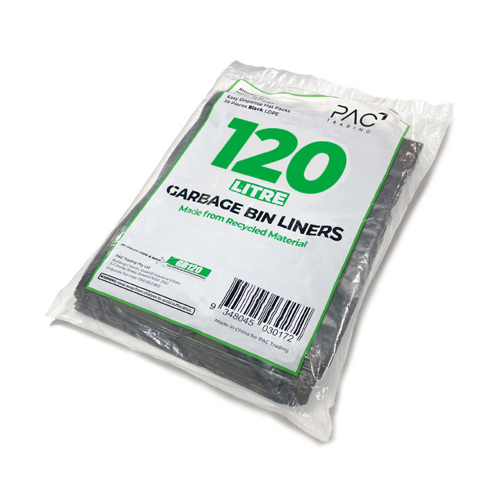 120L Heavy Duty LDPE Bin Liners (23 microns) - 100 pcs