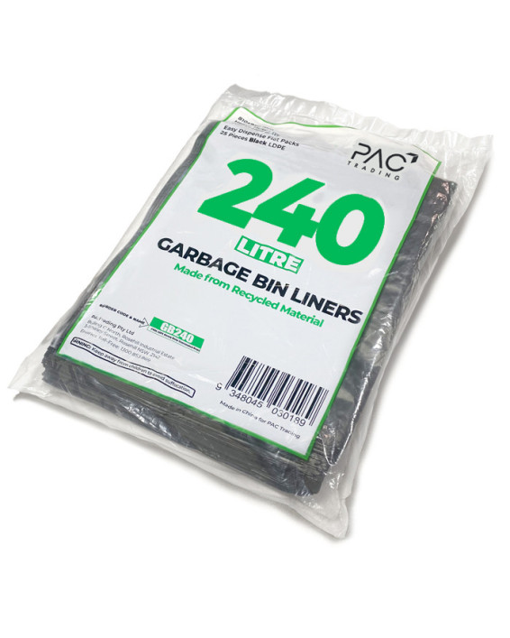 240L Heavy Duty LDPE Bin Liners (25 microns) - 100 pcs