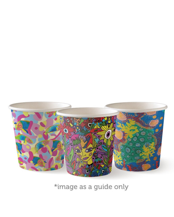 4oz Coffee Cup BioPlastic Single Wall Art Series - 2000 pcs