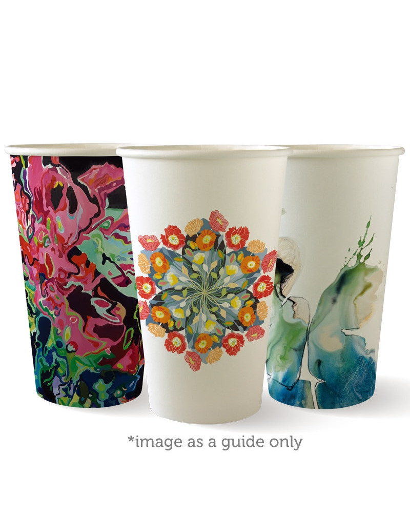 16oz Single Wall Bio Coffee Cup Art series  1000 pcs