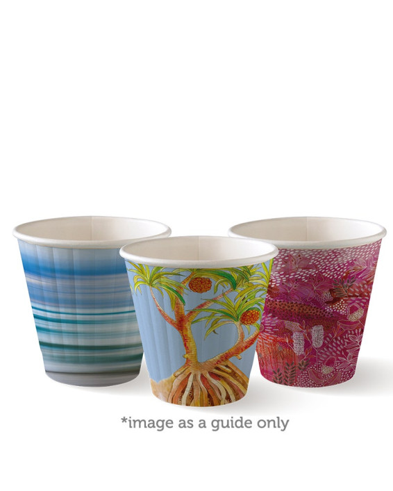 BioPak Art Series Paper Coffee Cups (DW) - 1000pcs - Compostable Cup