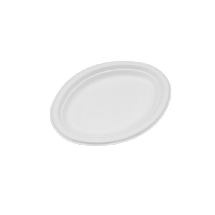 Small Oval Sugarcane Bagasse Plate  500 pcs