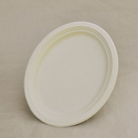 Large Oval Plate Bamboo Pulp  500 pcs