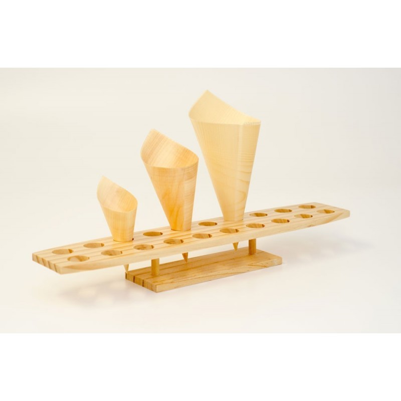 Wooden Gourmet Pine Cone Serving Stand 20 holes FST Certified  16 pcs